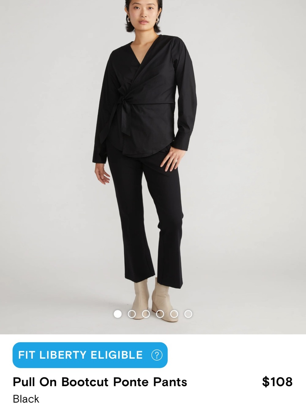 Universal standard Pull On Bootcut Ponte Pants - Black size small